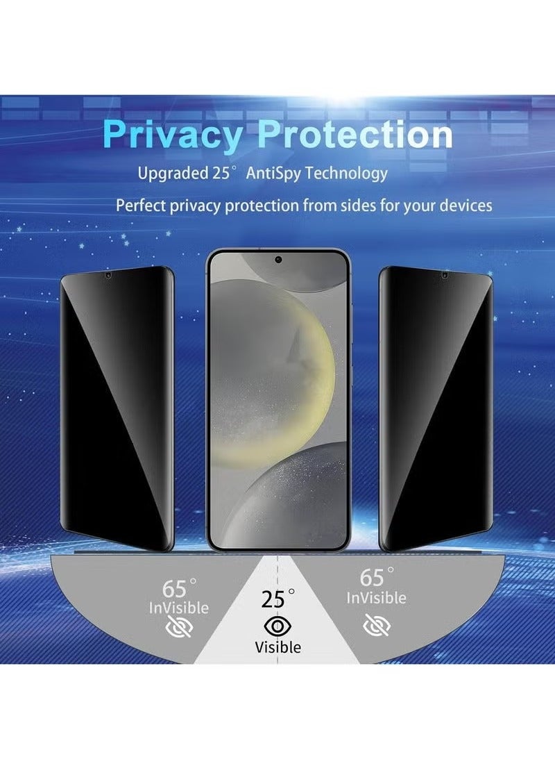 TIGER 2-Pack Privacy Screen Protector for Samsung Galaxy S24 5G – Anti-Spy Tempered Glass with High Clarity & Touch Sensitivity | Includes 2-Pack Tempered Glass Camera Lens Protectors | Full Screen Coverage, Anti-Scratch, Bubble-Free Installation - Image 3