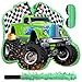 Faccito Piata Truck Race Car of Monster with Blindfold and Stick Green Small Racing Piata for Boys Party Decoration 141 x 126 x 32 Inch for Race Car Theme Birthday Baby Shower Party Supplies - Image 2