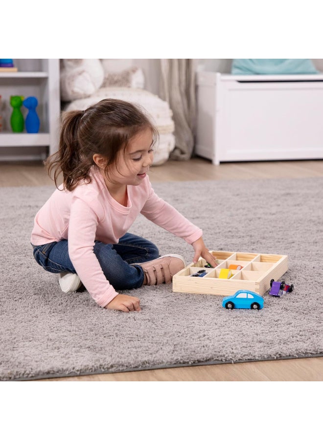 Melissa & Doug Wooden Car Set – 9-Piece Wooden Vehicles with Storage Tray, Ages 3+ - Image 3