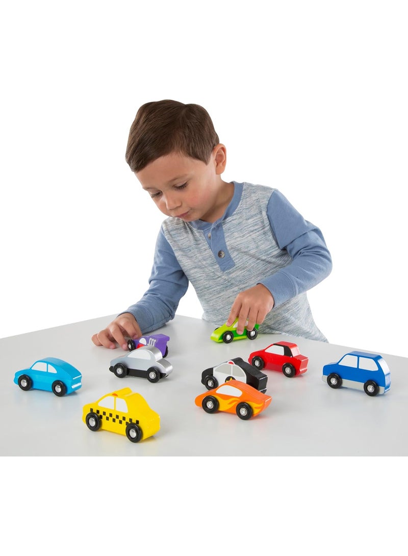 Melissa & Doug Wooden Car Set – 9-Piece Wooden Vehicles with Storage Tray, Ages 3+ - Image 4