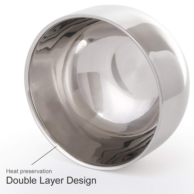 Akstore Men's Durable Shave Soap Cup Stainless Steel Heat Insulation Smooth Shaving Mug Bowl (Medium) - Image 4