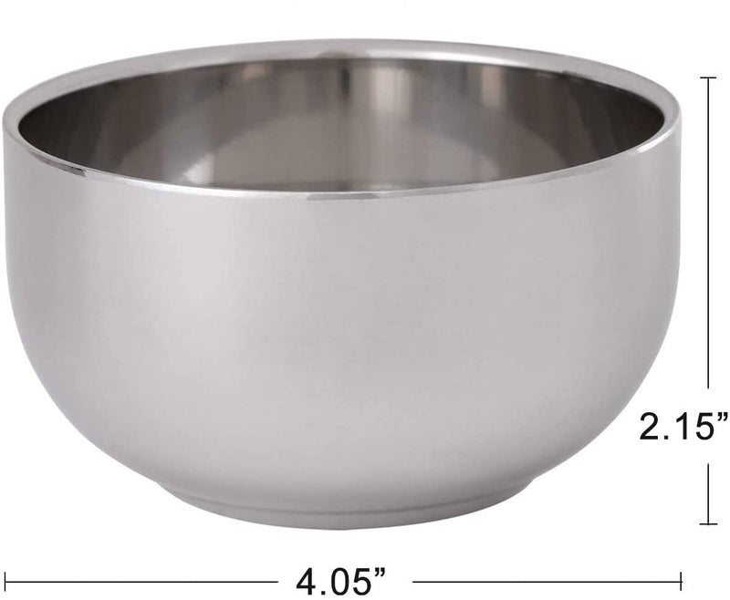 Akstore Men's Durable Shave Soap Cup Stainless Steel Heat Insulation Smooth Shaving Mug Bowl (Medium) - Image 2