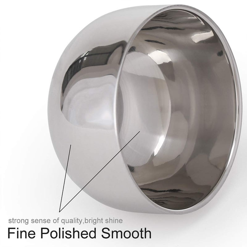 Akstore Men's Durable Shave Soap Cup Stainless Steel Heat Insulation Smooth Shaving Mug Bowl (Medium) - Image 3