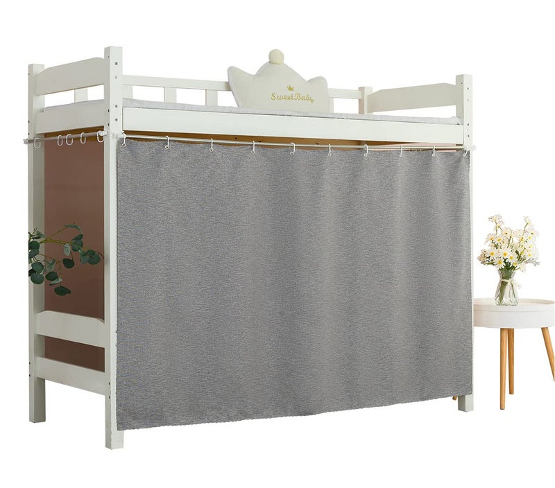 Teanea Teanea Solid Bottom Bunk Bed Blackout Curtains Privacy Cloth Single Size Twin Size for Men Women Collage Students Gray 