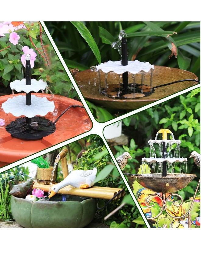 Generic Solar Water Fountain 2.5W Bird Bath Fountain DIY Pump with 4 Nozzles Three-Layer Flowing Water for Garden Pond Pool  - Image 3