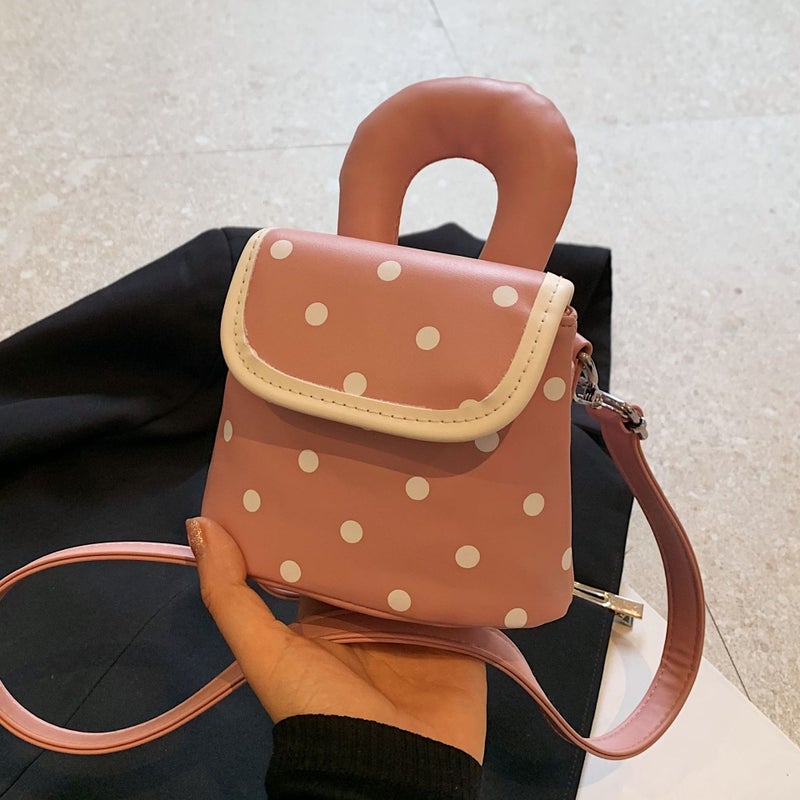 Ladies Handbags Polo Dot Mini Small Bag Commuter Printed Shoulder Crossbody Bucket Bag - Image 2