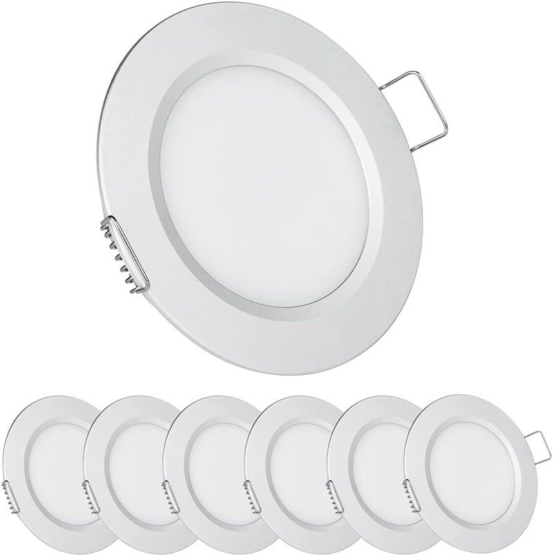 acegoo 12 Volt LED Puck Light - 6 Pack for RV, Boat, and Interior Lighting (Silver Finish Cool White) - Image 1