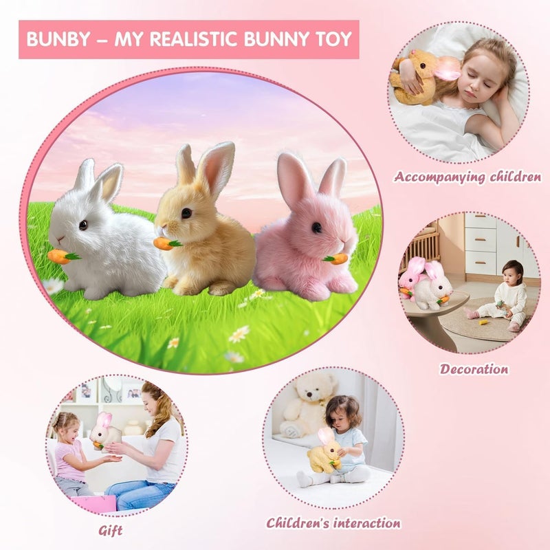 Nenrte Bunny Realistic Bun.ny Toy, Bunny Realistic Bunn.y-Jumping, Twitching, and Shaking Ears (Brown) - Image 4