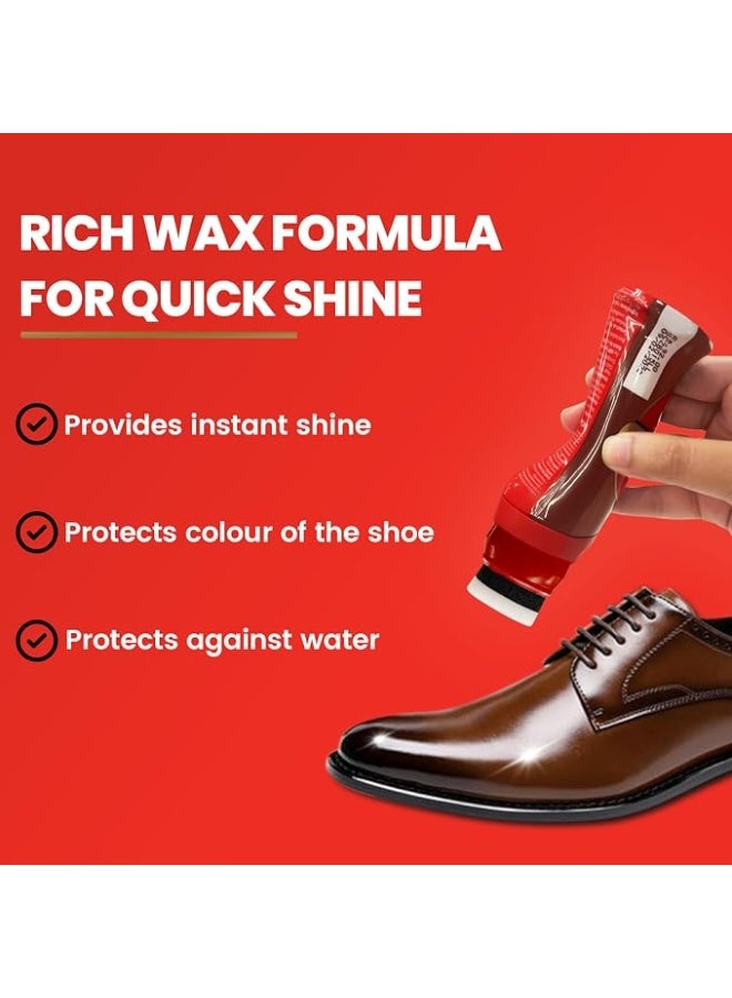 كيوي KIWI جلد بني فوري - تركيبة غنية بالشمع - سهل الاستخدام - يضفي اللمعان ويحمي - 40 مل × 3 - Image 3