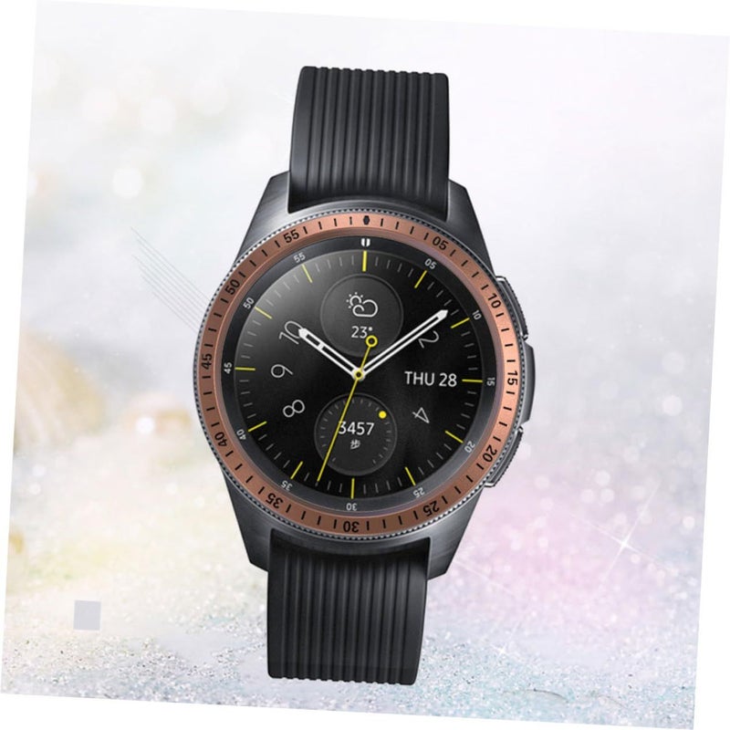 2Pcs Stainless Steel Watch Bezel Cover Rose Gold Scratch Resistant Adhesive Protector Case - Image 4