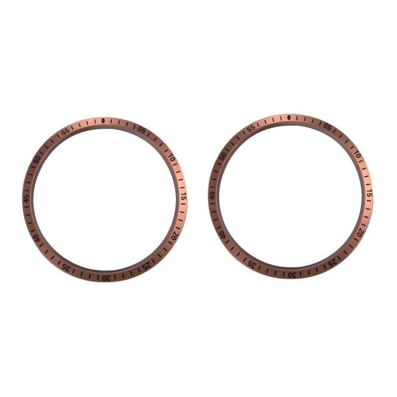 2Pcs Stainless Steel Watch Bezel Cover Rose Gold Scratch Resistant Adhesive Protector Case - Image 2