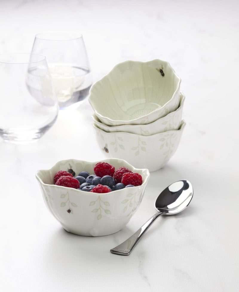 Lenox 897162 Butterfly Meadow Floral Dessert Bowls, Green, Set of 4 - Image 4