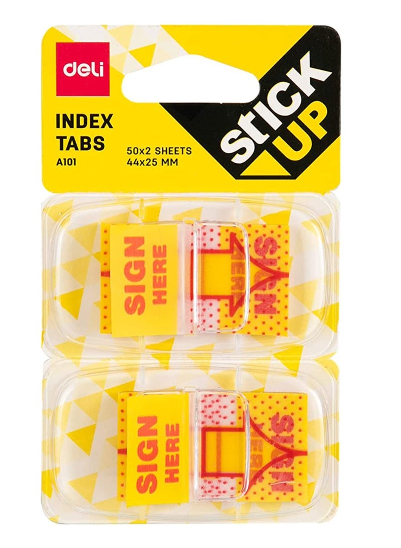 Deli علامات الفهرسة دلي EA10101 - وقع هنا - عبوة من 2 - Image 1