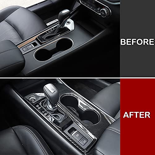 Kadore Carbon Fiber Pattern Interior Gear Shift Panel Cup Holders Frame Cover Trim for 2019-2022 2023 2024 Nissan Altima SV SR SL Platinum (Left Hand Drive) 1pc - Image 4