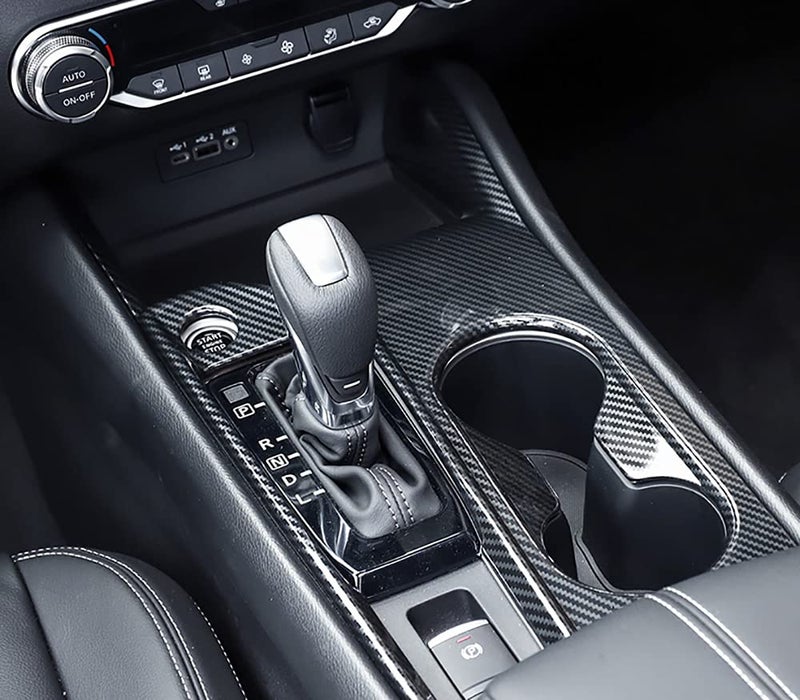 Kadore Carbon Fiber Pattern Interior Gear Shift Panel Cup Holders Frame Cover Trim for 2019-2022 2023 2024 Nissan Altima SV SR SL Platinum (Left Hand Drive) 1pc - Image 2
