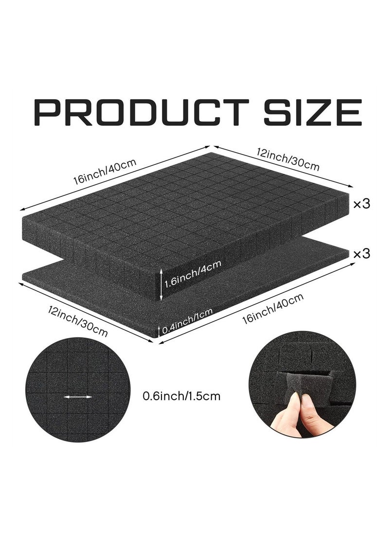 Y&D - Pick Apart Foam Insert 6 Set Pluck 2 Sizes Pre Cubed for Interlocking Cases Tool Box Padding with Separated Bottom Camera Packing Storage Board Games - Image 1