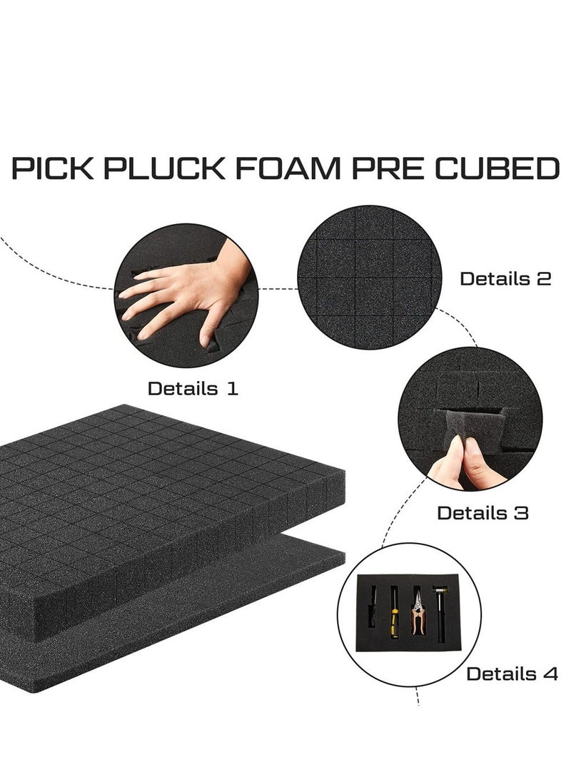 Y&D - Pick Apart Foam Insert 6 Set Pluck 2 Sizes Pre Cubed for Interlocking Cases Tool Box Padding with Separated Bottom Camera Packing Storage Board Games - Image 1