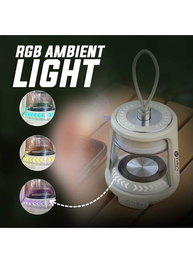 توبيز فانوس التخييم المحمول توبي CPL-S04 مزود بمكبر صوت بلوتوث وإضاءة LED محيطية RGB، قابل لإعادة الشحن من النوع C بسعة 1400 مللي أمبير مع قاعدة مغناطيسية للتخييم في الهواء الطلق وحالات الطوارئ والسفر - Image 5