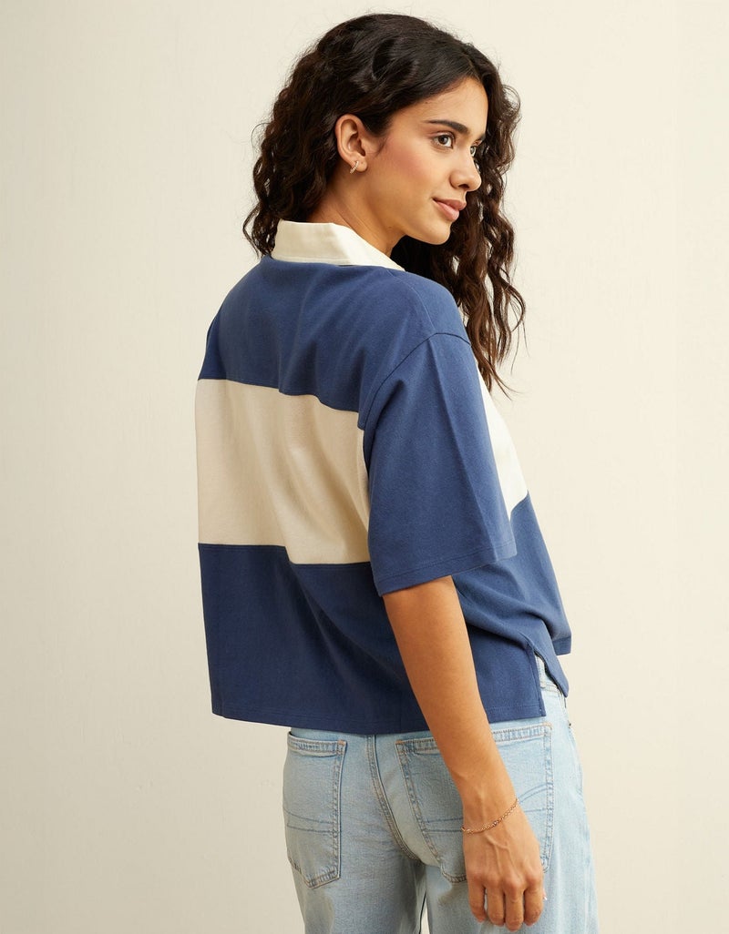 American Eagle AE Striped Rugby Polo T-Shirt - Image 2