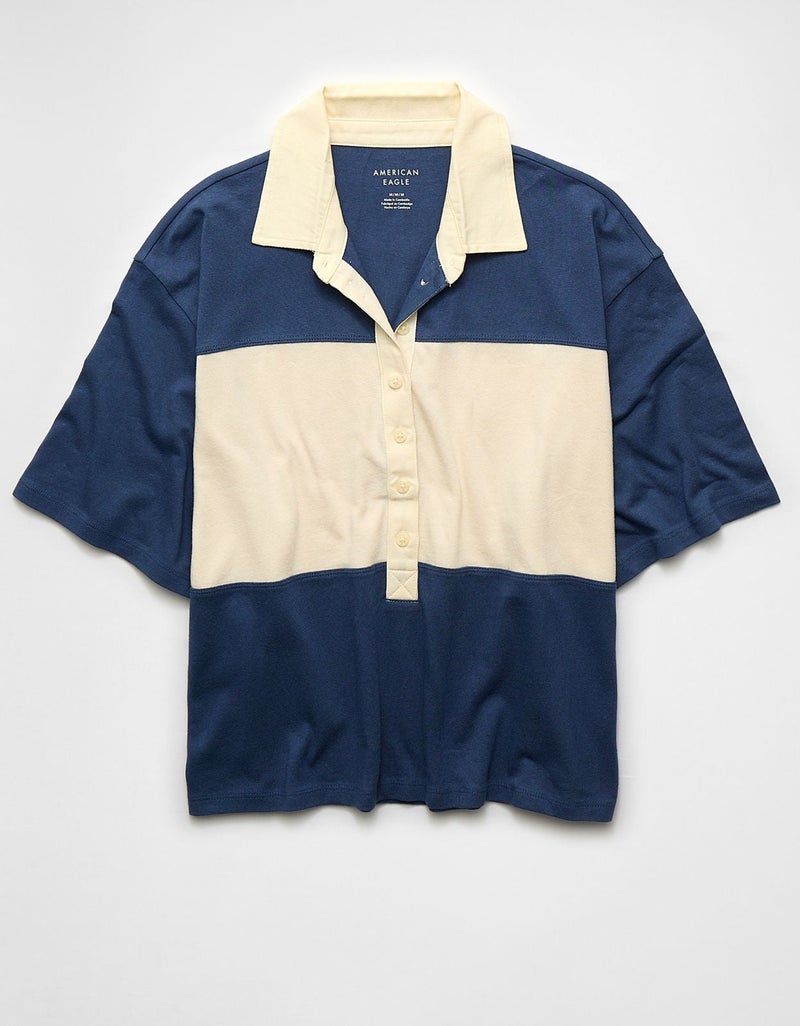 American Eagle AE Striped Rugby Polo T-Shirt - Image 4