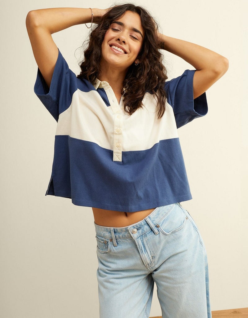 American Eagle AE Striped Rugby Polo T-Shirt - Image 3