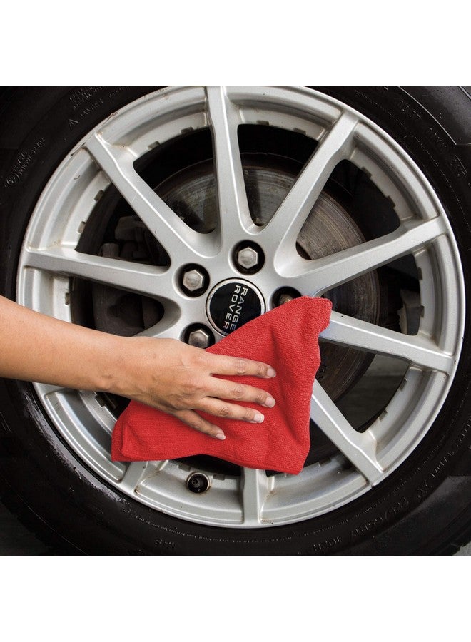 SOFTSPUN SOFTSPUN Microfiber Cloth - 5 pcs - 40x40 cms - 340 GSM Red - Thick Lint & Streak-Free Multipurpose Cloths - Automotive Microfibre Towels for Car Bike Cleaning Polishing Washing & Detailing - Image 4