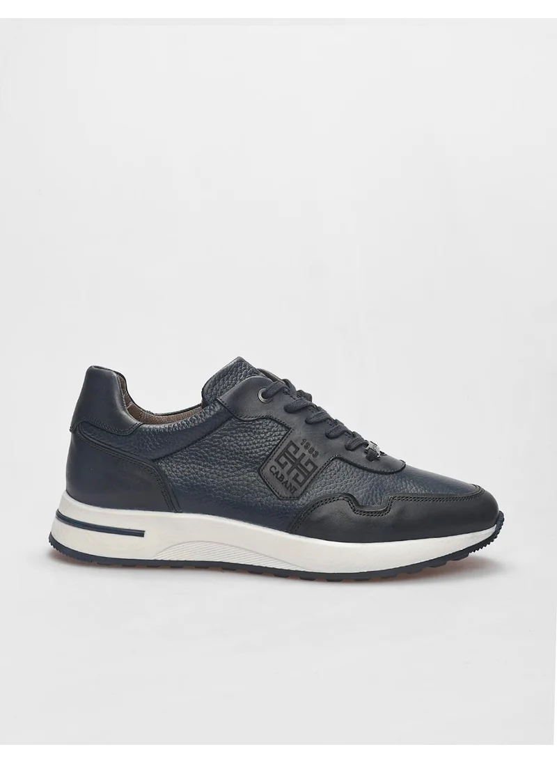 Cabani Leather Navy Blue Lace-up Men's Sports Shoes