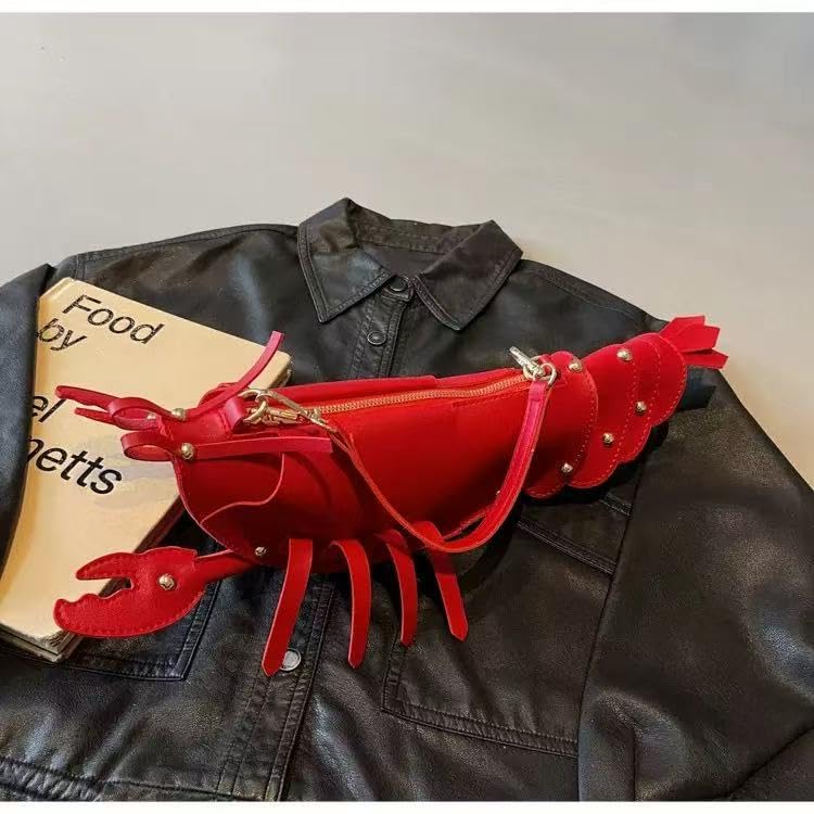 Ueeksry Cute 3D Lobster Shoulder Bag Crossbody Bag, Novelty Purse, Unique Animals Shaped Handbag for Women - Image 3