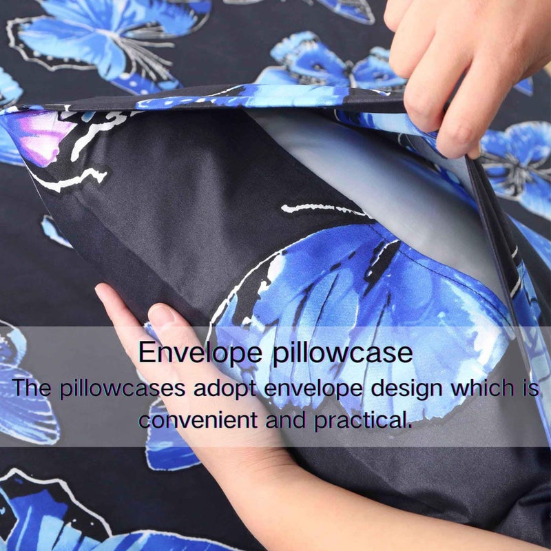 SDY 4PCS Butterfly Sheet Sets Queen,Super Kawaii Soft Queen Size Microfiber Bedding Sheet Set for Boys, Girls, Kids and Toddler, Bed in a Bag with 1 Fitted Sheet+ 1 Top Flat Sheet + 2 Pillowcases - Image 4