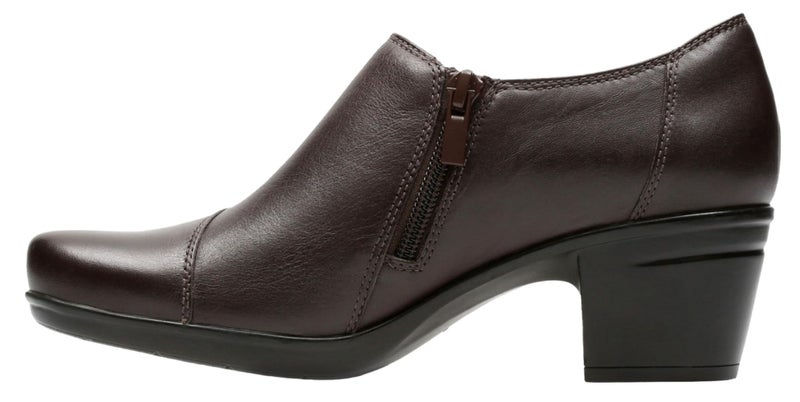 Clarks Women's Emslie Warren Zipper Ankle Boot, Dark Brown, 8 Wide - Image 4
