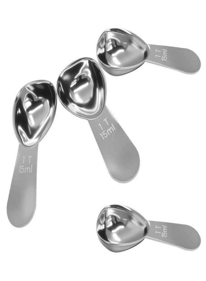 Marvexi 4Pcs 1Tbsp Stainless Steel Coffee Scoop, Short Handles Coffee Spoons 1 Tablespoon Measure Spoon, Ergonomics Design Scooper for Coffee, Loose Tea, Sugar, Flour(Silver,15ml) - Image 5