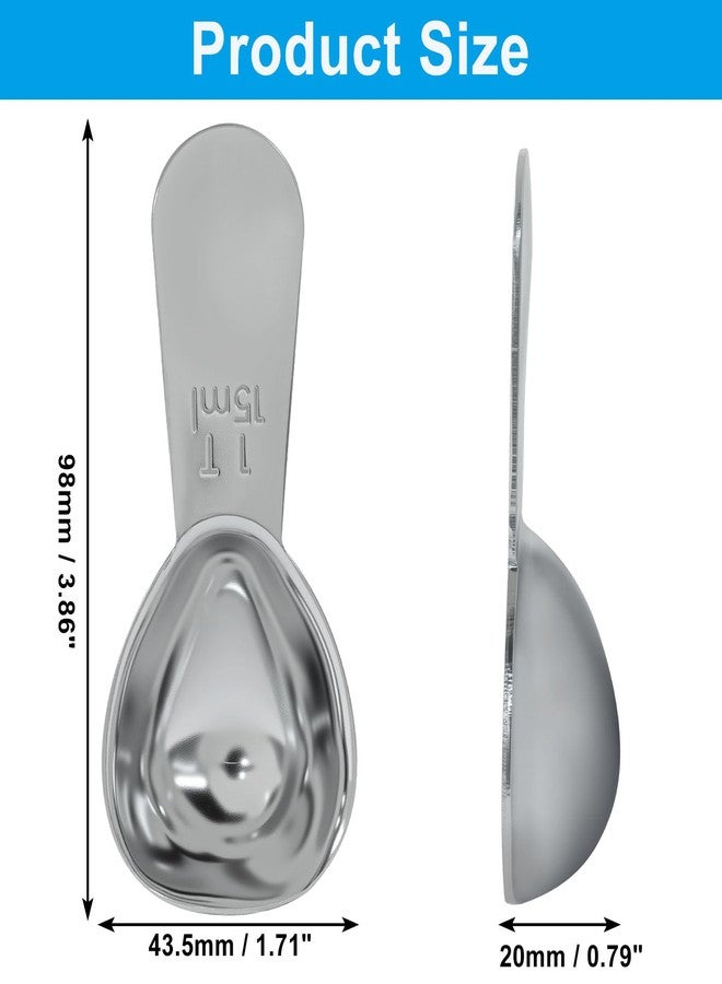 Marvexi 4Pcs 1Tbsp Stainless Steel Coffee Scoop, Short Handles Coffee Spoons 1 Tablespoon Measure Spoon, Ergonomics Design Scooper for Coffee, Loose Tea, Sugar, Flour(Silver,15ml) - Image 4