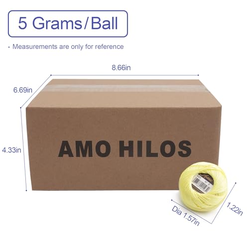 AMOHilos 40 Colors Size 8 Double Mercerized Egyptian Long Staple Cotton Pearl Thread 5 Grams Ball Rainbow Color Embroidery Thread for Crochet Hardanger Cross Stitch Hand Embroidery (40E) - Image 4