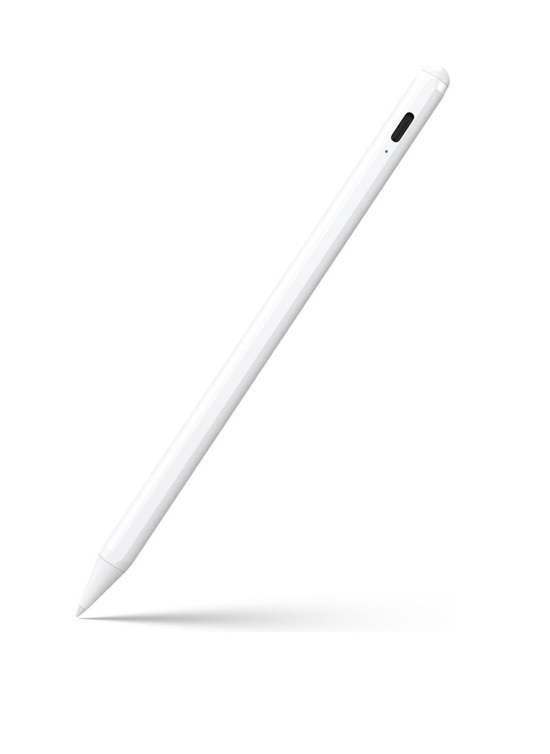 Generic - Stylus Pen for iPad 9th & 10th Generation - 2X Fast Charging Active Pen Compatible with Apple iPad Pro 2018-2024 11"/12.9"/M4, iPad Air 3/4/5/M2, iPad 6-10, iPad Mini 5/6 6th Generation, White - Image 1