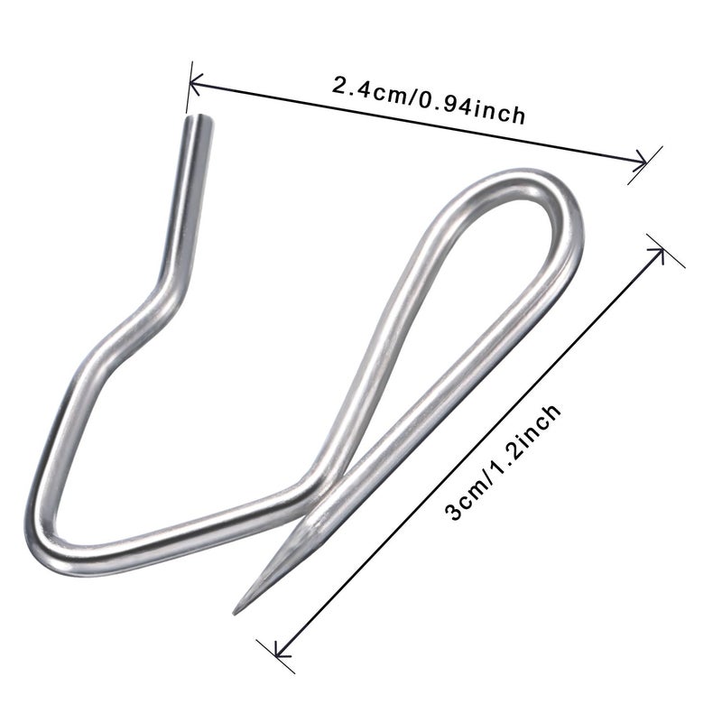 Hestya Shappy 120 Pack Drapery Hooks Pins for Curtains, Metal Pinch Pleat Hooks with Clear Box 1.2 Inch for Window Door and Shower Curtain(Silver) - Image 3