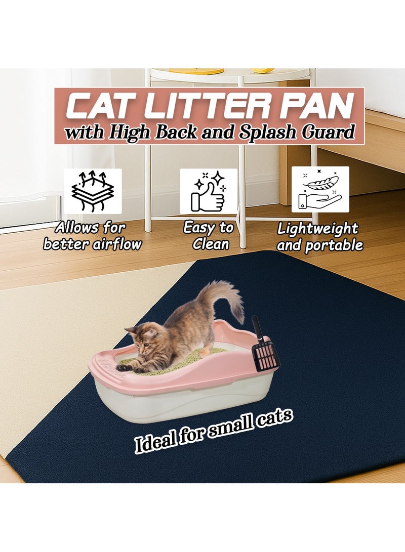 أن ان سي بيتس صندوق فضلات القطط للقطط الصغيرة، مصنوع من البلاستيك المتين وتصميم قابل للإزالة، صندوق فضلات القطط 38 سم مع مغرفة، سياج مرتفع ومضاد للرذاذ، صندوق فضلات الحيوانات الأليفة سهل التنظيف (وردي) - Image 4