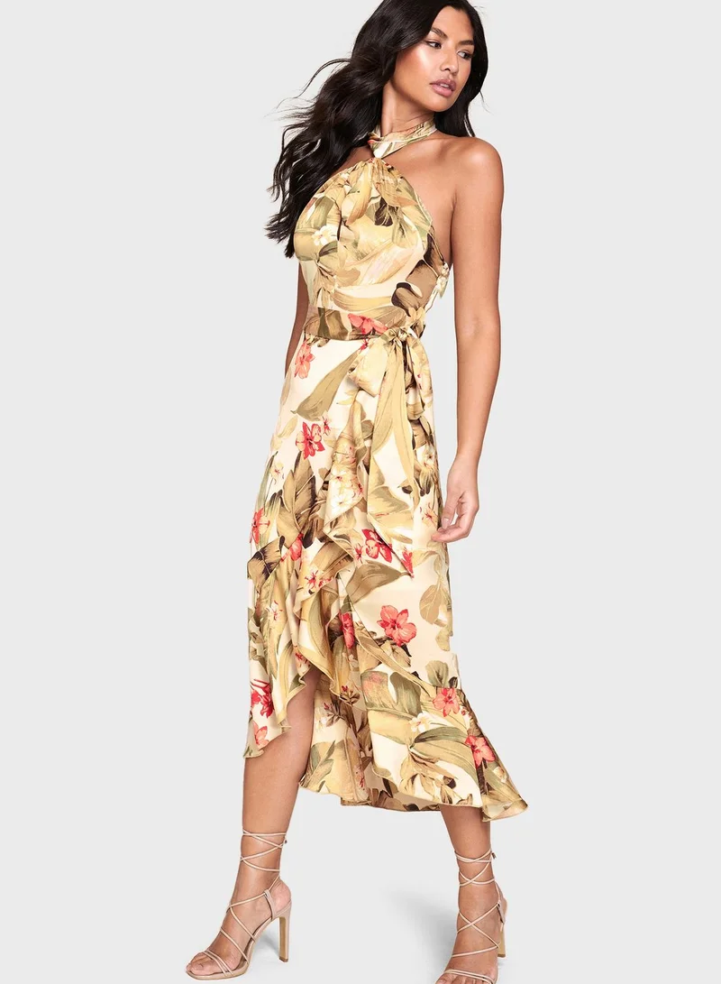 LIPSY Halter Neck Printed Dress