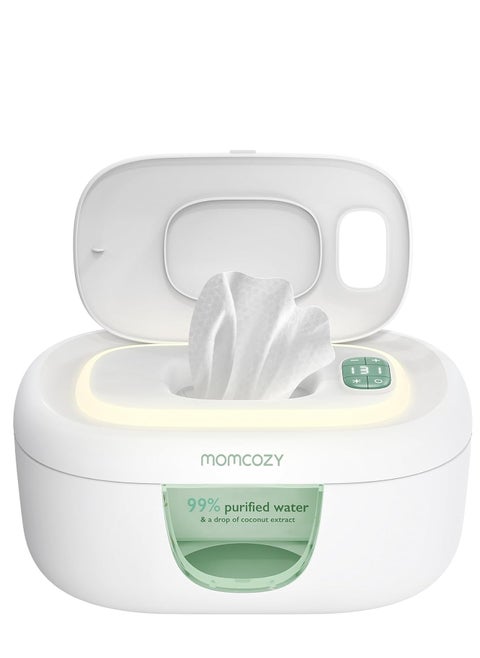 Baby Wipe Warmer, Innovative Spring Design, Large Capacity Wipes Dispenser, Fast and Even Heating, 4 Modes of Temperature Heating Control, Diaper Wipe Warmer with Night Light