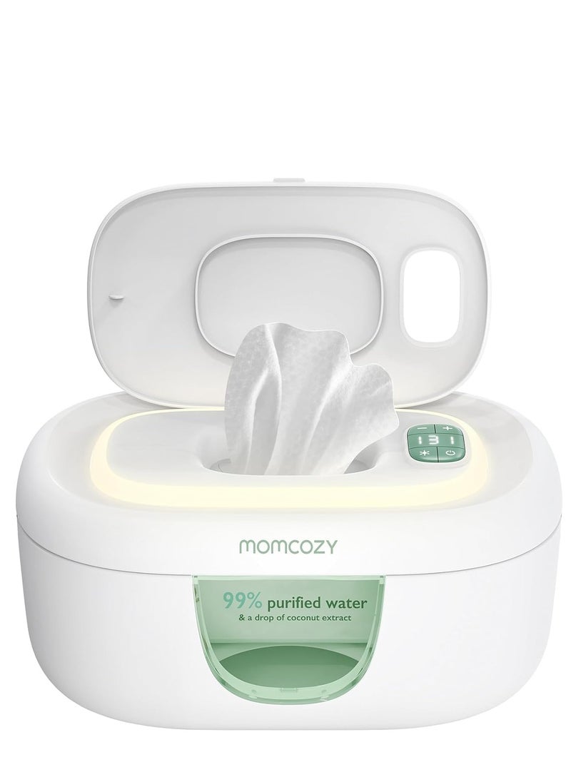 Momcozy Baby Wipe Warmer, Innovative Spring Design, Large Capacity Wipes Dispenser, Fast and Even Heating, 4 Modes of Temperature Heating Control, Diaper Wipe Warmer with Night Light  - Image 1
