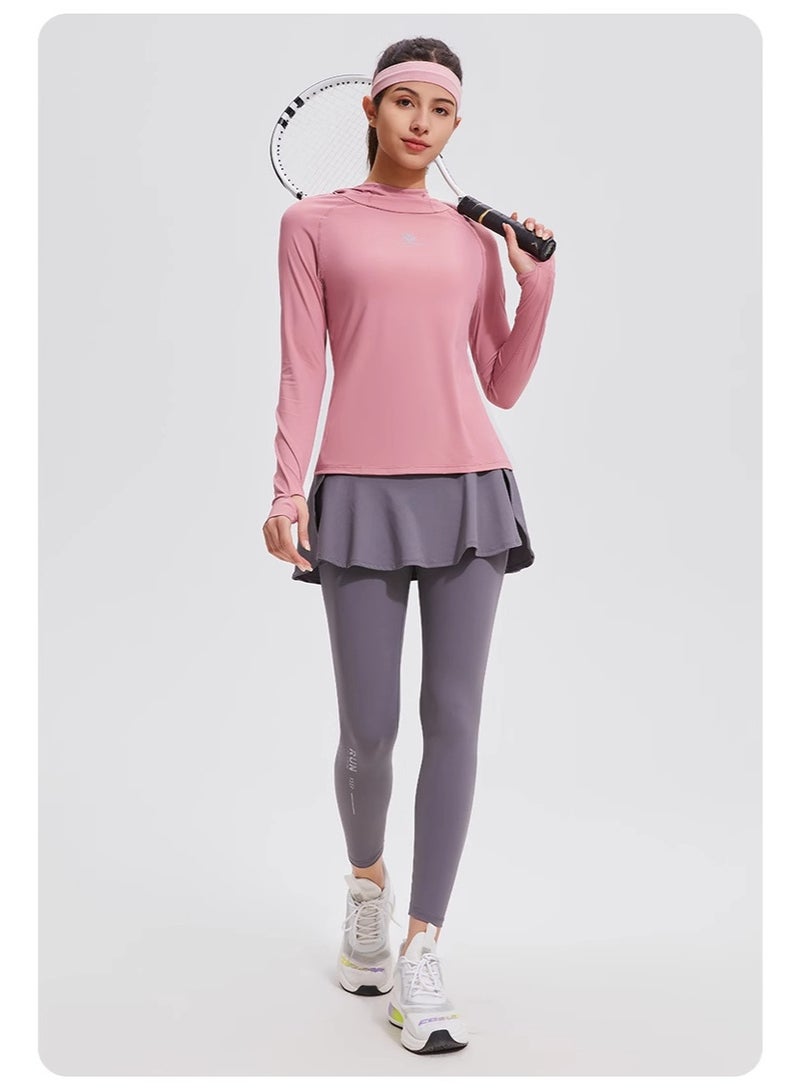 Fitness Sports Hoodies Women's Long Sleeve Top Gym Yoga Shirt Running T Shirt Quick Dry Workout Shirts With Thumb Holes - Image 2