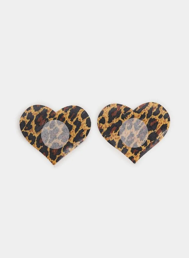 Styli Pack of 5 - Animal Print Heart Shape Nipple Cover