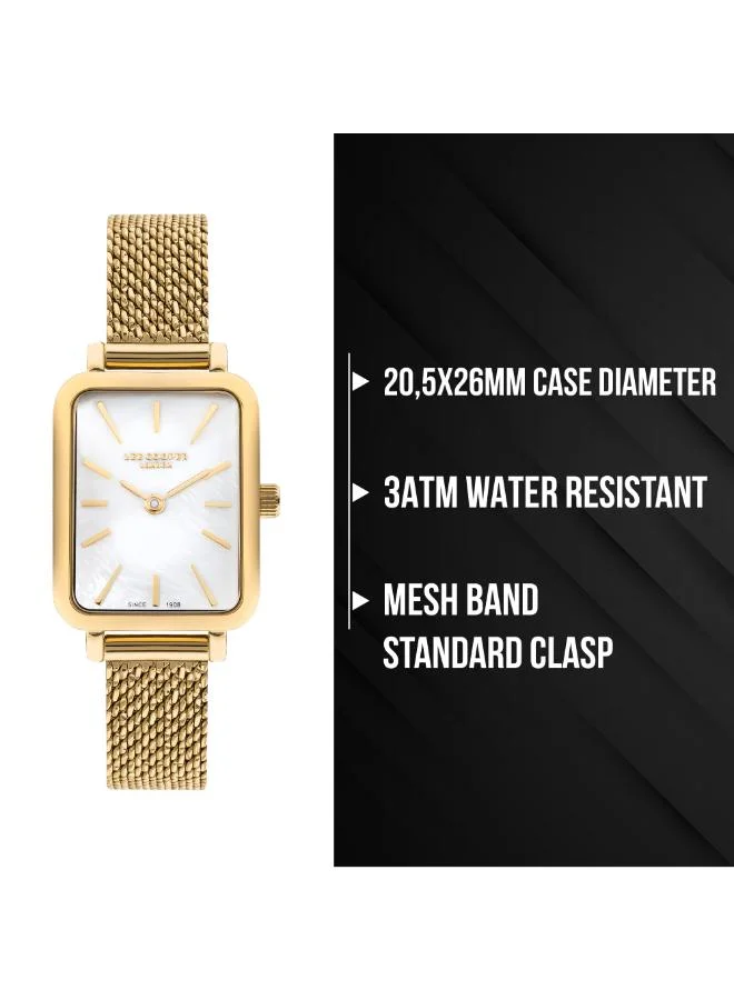 Lee Cooper White Mop Women's Mesh Analog Watch LC07815.120 - 20.5*26 mm for Women | Best Price UAE