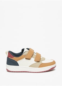 Boy's Colourblock Casual Sneakers Shoes With Hook And Loop Closure