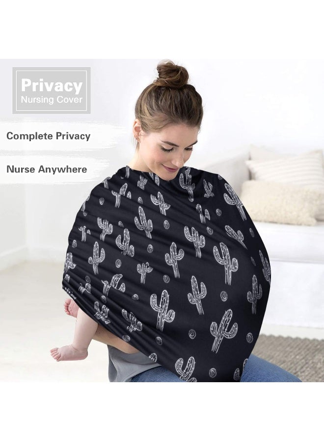 Metplus Baby Car Seat Cover, Nursing Covers Soft Breathable Stretchy Breastfeeding Scarf Shawl, Infant - Image 2