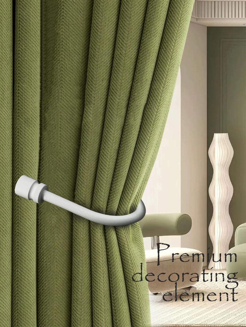 ARNORX Matte White Curtain Holdbacks, Wall Mounted Drape Tiebacks, Solid Steel Hooks, 2 PCS - Image 4