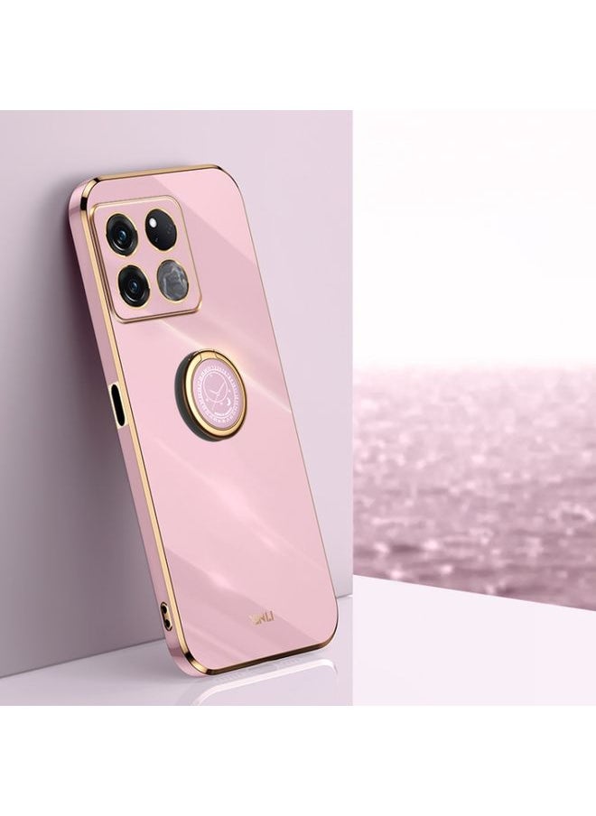 HuHa - Case Cover For For OnePlus Ace Racing XINLI Straight Edge 6D Electroplate TPU Phone Case with Ring Holder(Cherry Purple) - Image 1