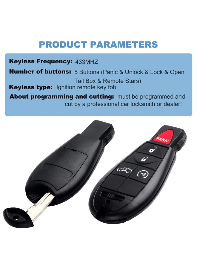 ECCPP جهاز تحكم عن بعد 2X 08-15 لشركة كرايسلر 300 لشركة دودج تشالنجر دورانغو ماغنوم لجهاز جيب جراند شيروكي دخول بدون مفتاح 56046639AC 56046639AD 56046639AE-433Mhz - Image 4