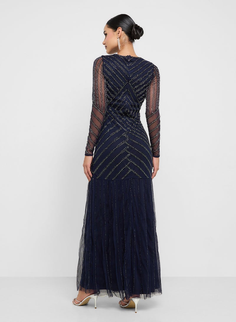 Amelia Rose Embellished Maxi Dress - Image 2
