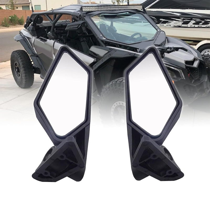 Wsays Maverick X3 Side Mirror Rear View Racing Style Compatible with Can Am Maverick X3 XRS XDS MAX Offroad 2017 2018 2019 2020 2021 2022 2023 2024 2025