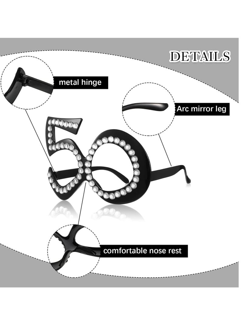 Y&D Birthday Glasses Novelty Eyeglasses Number Crystal Frame Funny Costume Sunglasses Anniversary Party for Decorations Celebration Favors  - Image 5